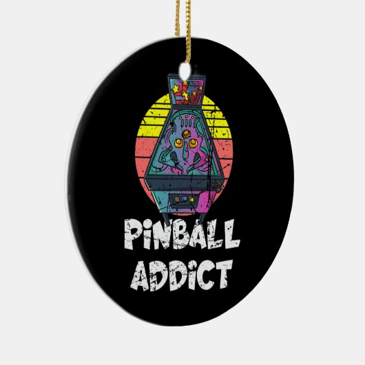 レトロヴィンテージアーケードギフト男性用または女性用ピンボール セラミックオーナメント (右)