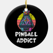 レトロヴィンテージアーケードギフト男性用または女性用ピンボール セラミックオーナメント (裏面)