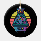 レトロヴィンテージアーケードギフト男性用または女性用ピンボール セラミックオーナメント (裏面)