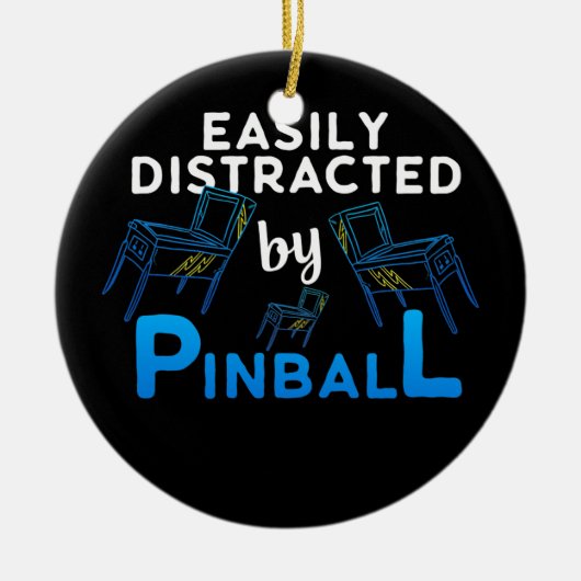 レトロヴィンテージアーケードギフト男性用または女性用ピンボール セラミックオーナメント (正面)