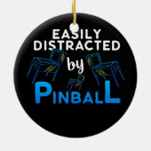 レトロヴィンテージアーケードギフト男性用または女性用ピンボール セラミックオーナメント (裏面)