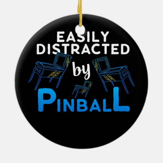 レトロヴィンテージアーケードギフト男性用または女性用ピンボール セラミックオーナメント (裏面)