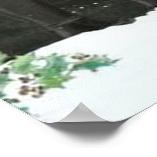 レトロヴィンテージアートデコクリスマスカップル ポスター (角)