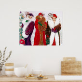 レトロヴィンテージアートデコクリスマスレディースポスター ポスター (キッチン)