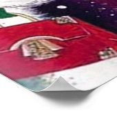 レトロヴィンテージアートデコクリスマスレディースポスター ポスター (角)