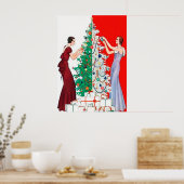 レトロヴィンテージアートデコクリスマスレディースポスター ポスター (キッチン)