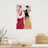 レトロヴィンテージアートデコクリスマスレディースポスター ポスター (キッチン)