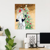 レトロヴィンテージアートデコレディークリスマスホリデイ ポスター (ホームオフィス)