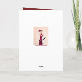 レトロヴィンテージアートデコレディークリスマスホリデーカード シーズンカード (裏面)