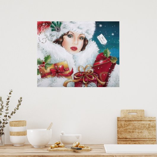 レトロヴィンテージアートデコレディークリスマスポスター ポスター (キッチン)
