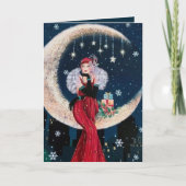 レトロヴィンテージアートデコレディークリスマス シーズンカード (正面)