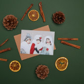 レトロヴィンテージアートデコレディースクリスマスホリデイ シーズンカード