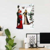 レトロヴィンテージアートデコ人々クリスマスのポスター ポスター (ホームオフィス)