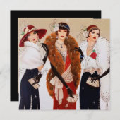 レトロヴィンテージアートdecoレディース追加メッセージ シーズンカード (正面/裏面)