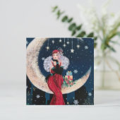 レトロヴィンテージアートdeco lady add message シーズンカード (スタンド正面)