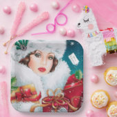 レトロヴィンテージアールデコホリデー ペーパープレート (パーティー)