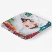 レトロヴィンテージアールデコホリデー ペーパープレート (傾斜あり)