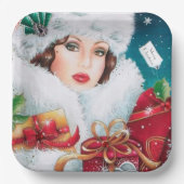 レトロヴィンテージアールデコホリデー ペーパープレート (正面)