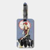 レトロヴィンテージアールデコレディーアンブレラゲッジタグ ラゲッジタグ (裏面縦)