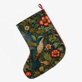 レトロヴィンテージアールヌーボーハミングバード ラージクリスマスストッキング (裏面 (吊り時))