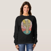 レトロヴィンテージイエスクロスクリスチャン信じIクリ スウェットシャツ (正面フル)