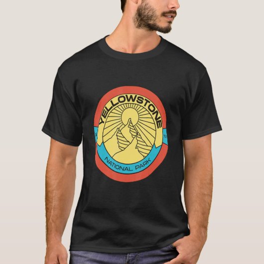 レトロヴィンテージイエローストーン国立公園お土産 Tシャツ (正面)