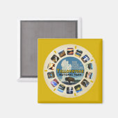 レトロヴィンテージイエローストーン国立公園記念物 マグネット (正面/裏面)