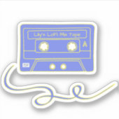 レトロヴィンテージイエローパープルカセットテープSVG シール (正面)