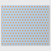 レトロヴィンテージイエローパープルフローラデイジーパターン ラッピングペーパー (フラット)