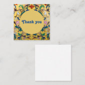 レトロヴィンテージイエローフローラボタニカルサンキュー スクエア名刺 (正面/裏面)