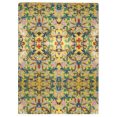 レトロヴィンテージイエローフローラミントンタイル植物学 クリップボード (裏面)