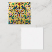 レトロヴィンテージイエローフローラミントンタイル植物学 ノートカード (正面/裏面)