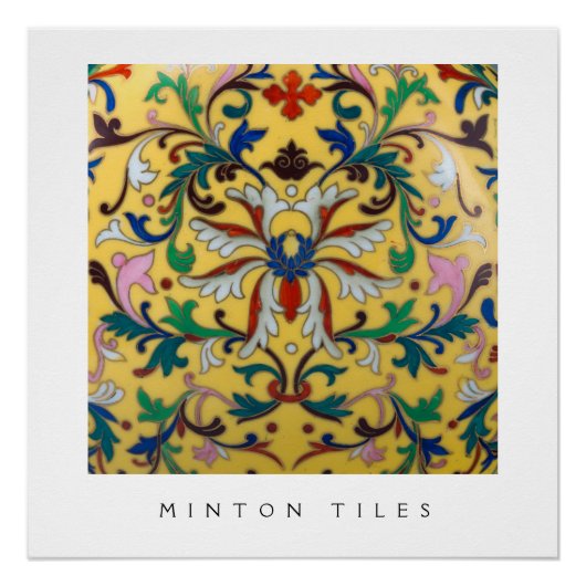 レトロヴィンテージイエローフローラワイルドフラワーボタニカル ポスター (正面)