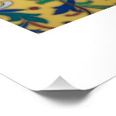 レトロヴィンテージイエローフローラワイルドフラワーボタニカル ポスター (コーナー)