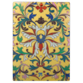 レトロヴィンテージイエローフローラ植物学モノグラムの クリップボード (裏面)