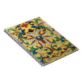 レトロヴィンテージイエローフローラ植物学モノグラムの ノートブック (右側)