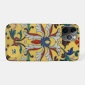 レトロヴィンテージイエローフローラ植物学モノグラムの Case-Mate iPhoneケース (裏面(横))