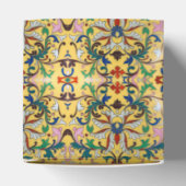 レトロヴィンテージイエローフローラ植物模様 フェイバーボックス (上部)
