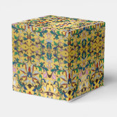 レトロヴィンテージイエローフローラ植物模様 フェイバーボックス (裏面サイド)