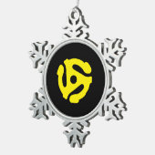 レトロヴィンテージイエロー45スペーサーDJ スノーフレークピューターオーナメント (右)