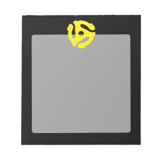 レトロヴィンテージイエロー45スペーサーDJ ノートパッド (正面)