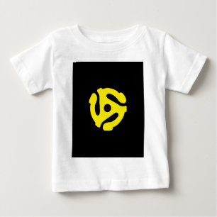 レトロヴィンテージイエロー45スペーサーDJ ベビーTシャツ