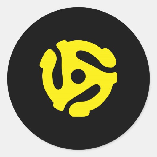 レトロヴィンテージイエロー45スペーサーDJ ラウンドシール (正面)