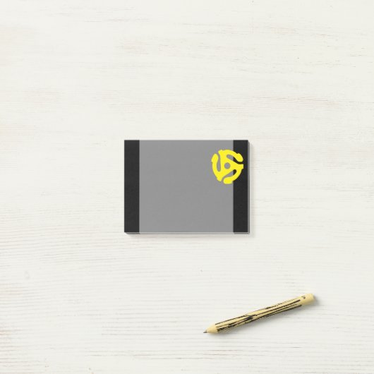 レトロヴィンテージイエロー45スペーサDJ ポストイット (デスク上)