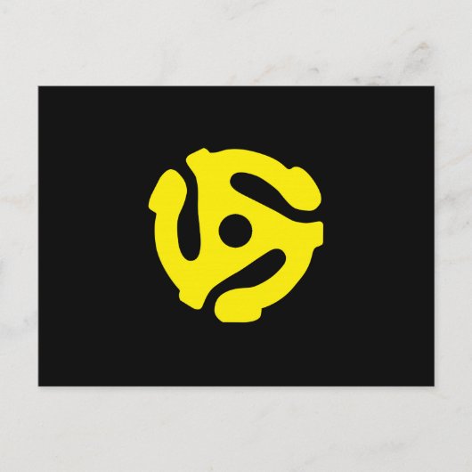 レトロヴィンテージイエロー45スペーサDJ ポストカード (正面)