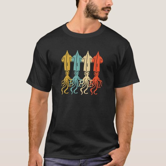 レトロヴィンテージイカTシャツ Tシャツ (正面)