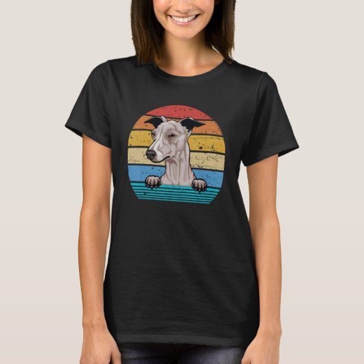 レトロヴィンテージイタリアングレイハウンド Tシャツ (正面)