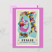レトロヴィンテージイタリイタリアンア旅行広告ズ ポストカード (正面/裏面)