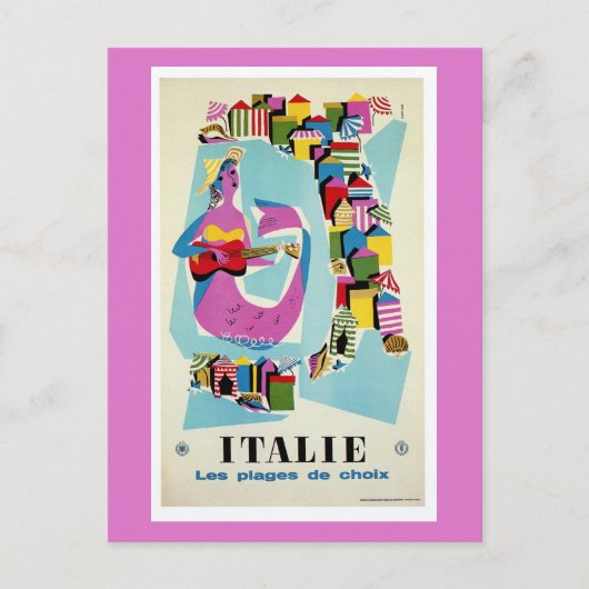 レトロヴィンテージイタリイタリアンア旅行広告ズ ポストカード (正面)