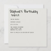 レトロヴィンテージインスタントカメラあなたの写真誕生日 招待状 (裏面)